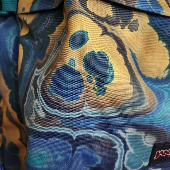 Jansport Backpack Main Campus Marble Mood Deep Lake Blues Greens NWT